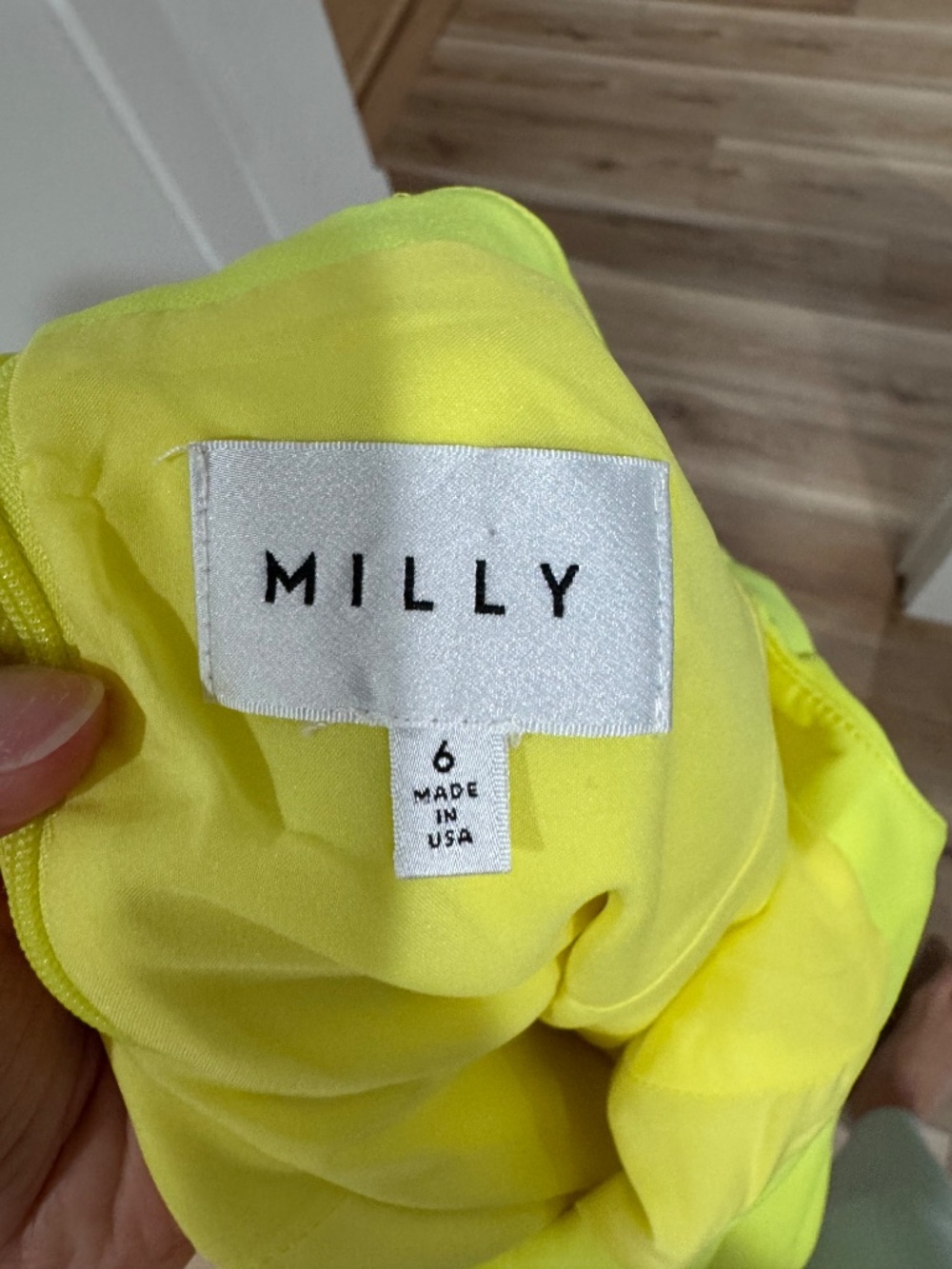 Milly Neon Yellow Ruffled Midi Dress - Picture 2 of 4